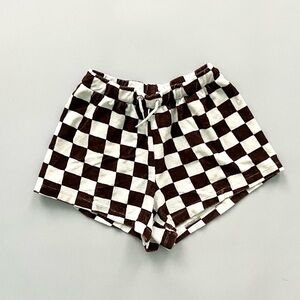 Mini Rodini CHESS CHECK TERRY SHORTS BROWN